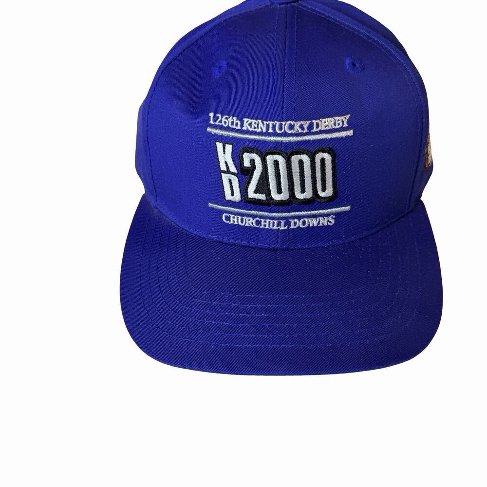 Kentucky Derby 2000 Hat Cap Snap Back Mens One Size Blue Horse Racing Vintage